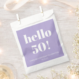 Bold Typography Modern Lavender Birthday Party  Favour Bag
