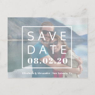 Bold typography modern photo wedding save the date announcement postcard