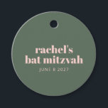 Bold Typography Modern Pink Green Personalized    Favour Tags<br><div class="desc">Personalized Bold Typography Blush Pink and Forest Green Modern Favour Tags</div>