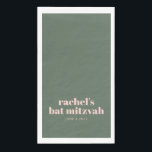 Bold Typography Modern Pink Green Personalized  Napkin<br><div class="desc">Bold Typography Modern Pink Green Personalized Bat Mitzvah Paper Guest Towels</div>