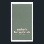 Bold Typography Modern Pink Green Personalized  Napkin<br><div class="desc">Bold Typography Modern Pink Green Personalized Bat Mitzvah Paper Guest Towels</div>