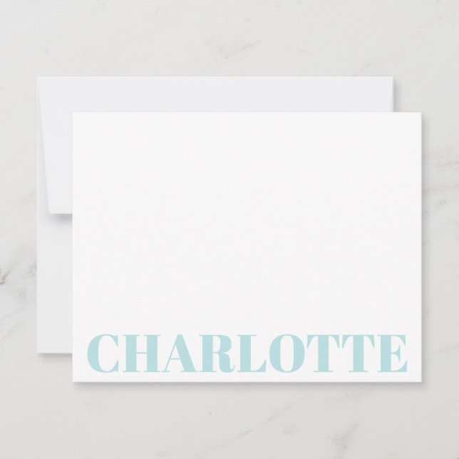 Bold Typography Personalized Blue Name Card (Front)
