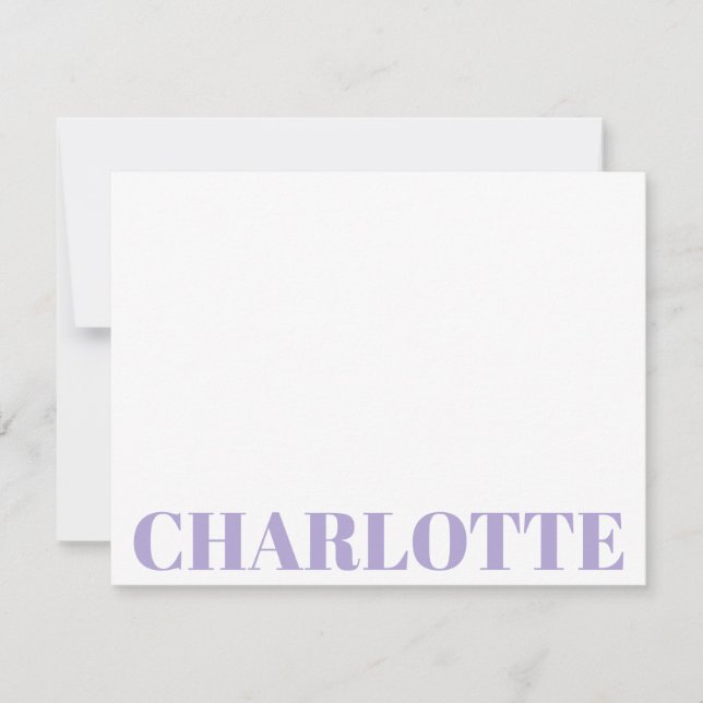 Bold Typography Personalized Lavender Name      Card (Front)