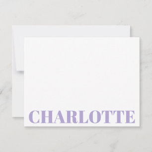 Bold Typography Personalized Lavender Name Card