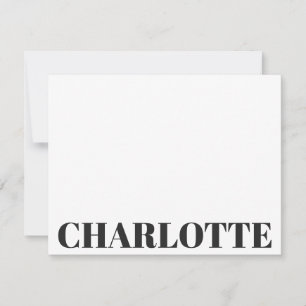 Bold Typography Personalized Name Black White Card