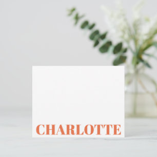 Bold Typography Personalized Name Orange Card