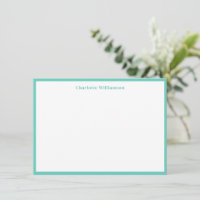 Bold Typography Personalized Name Seafoam Border 