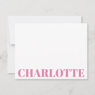 Bold Typography Personalized Pink Name Card