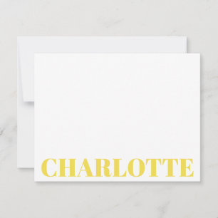 Bold Typography Personalized Yellow Name     Card