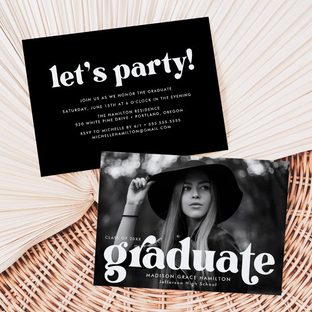 Bold Typography Photo Graduation Party Invitation (Creator Uploaded)