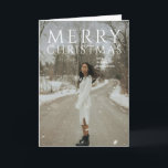 Bold Typography Photo Modern Christmas Holiday Card<br><div class="desc">Modern Christmas card featuring "Merry Christmas" in bold typography.</div>