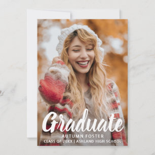 Bold Typography Photo Modern Graduation Announcement