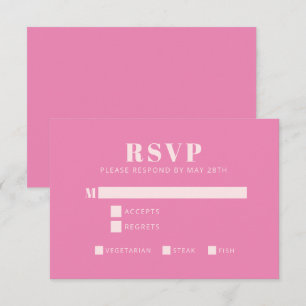 Bold Typography Pink and Blush Modern Bat Mitzvah RSVP Card