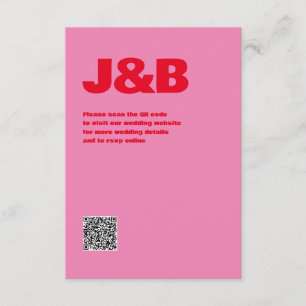 Bold Typography, Pink and Red Wedding Enclosure Card