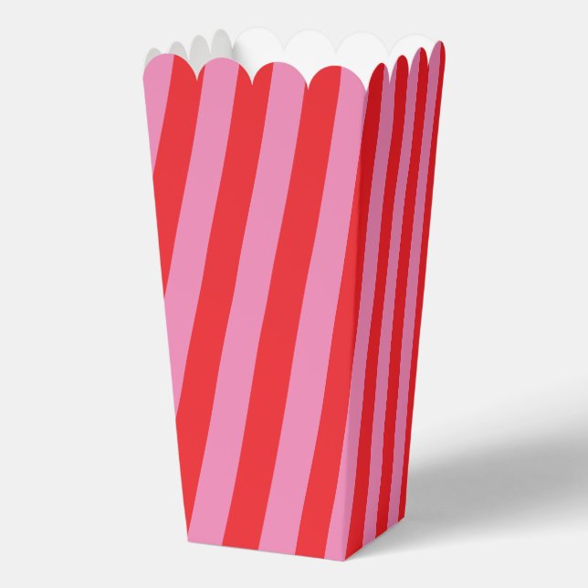 Bold Typography, Pink and Red Wedding Favor Box (Back)