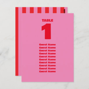 Bold Typography, Pink and Red Wedding Sign  Postcard