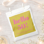 Bold Typography Pink Yellow Modern 50th Birthday Favour Bag<br><div class="desc">Bold Typography Bright Pink and Yellow Modern 50th Birthday Custom Favour Bag</div>