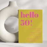 Bold Typography Pink Yellow Modern 50th Birthday Invitation<br><div class="desc">Bold Typography Bright Pink and Yellow Modern 50th Birthday Invitation</div>