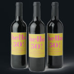 Bold Typography Pink Yellow Modern 50th Birthday Wine Label<br><div class="desc">Bold Typography Bright Pink and Yellow Modern 50th Birthday Custom Wine Label</div>