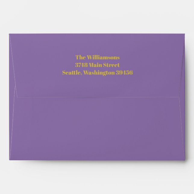 Bold Typography Purple Yellow Modern Birthday  Envelope (Back (Top Flap))
