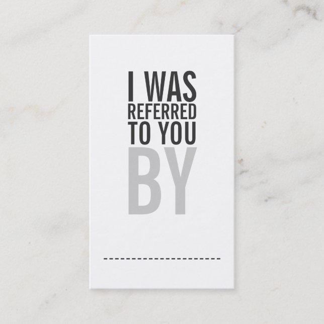 Bold Typography Referral Card Promotional (Front)