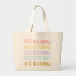 Bold Typography Retro Print Large Tote Bag
