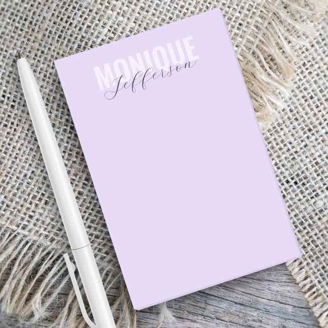 Bold Typography & Script Lilac Lavender Monogram Post-it Notes (Creator Uploaded)