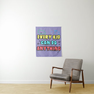 Bold Typography Statement Design for Kids Tapestry