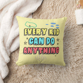 Bold Typography Statement Design for Kids Throw Pillow