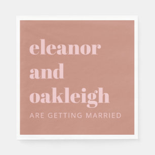 Bold Typography Terracotta Blush Modern Wedding  Napkin