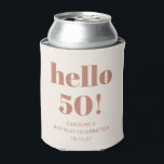 Bold Typography Terracotta Modern 50th Birthday  Can Cooler<br><div class="desc">Bold Typography Modern 50th Birthday Party Custom Can Cooler in Terracotta and Ivory</div>
