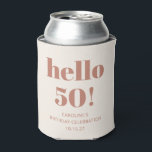 Bold Typography Terracotta Modern 50th Birthday  Can Cooler<br><div class="desc">Bold Typography Modern 50th Birthday Party Custom Can Cooler in Terracotta and Ivory</div>