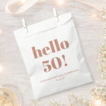 Bold Typography Terracotta Modern 50th Birthday  Favour Bag<br><div class="desc">Bold Typography Modern 50th Birthday Party Custom Favour Bag in Terracotta and Ivory</div>