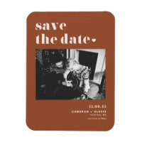 Bold Typography Terracotta Photo Save the Date