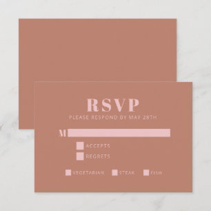 Bold Typography Terracotta Pink Modern Bat Mitzvah RSVP Card