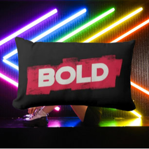 BOLD Typography Throw Pillow – Red and White
