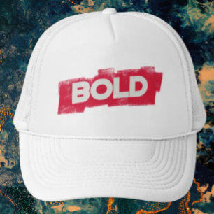 BOLD Typography Trucker Hat – Red & White
