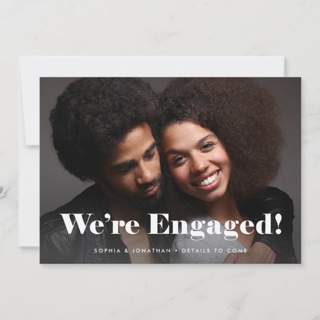 Bold Typography Two Photo Engagement Announcement (Front)