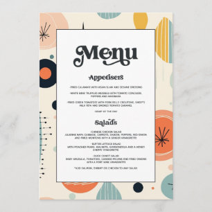 Bold Typography Vintage Retro Pattern Wedding Menu