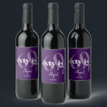 Bold Typography w/ Calligraphy 60th Birthday Party Wine Label<br><div class="desc">Bold typography with calligraphy 60 is sexy birthday party drink labels in purple and white.  All text is completely customizable and matches our other 60 is nifty products.</div>