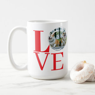 Bold Typography with Customizable Photo Frame LOVE Coffee Mug