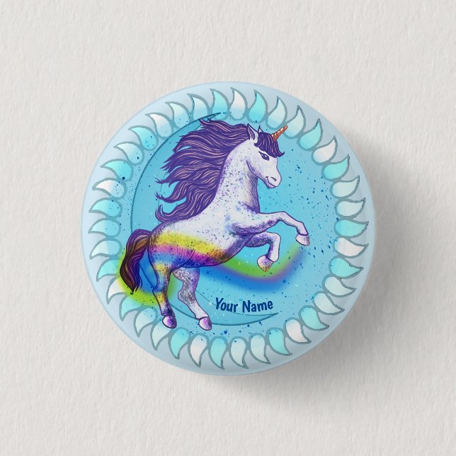 Bold Unicorn   1 Inch Round Button (Front)