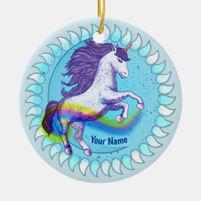 Bold Unicorn   Ceramic Ornament (Front)