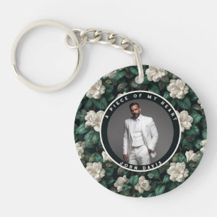 Bold Unique Gifts For Men Gardenias Floral Keychain