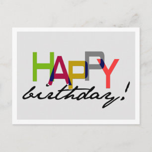 Bold Unisex Bonne Typographie Anniversaire Carte p