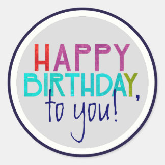 Bold Unisex Happy Birthday Typography Sticker
