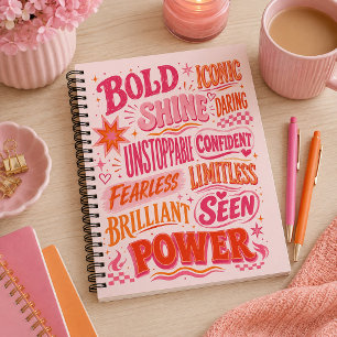 Bold & Unstoppable Retro Inspirational Typography Notebook