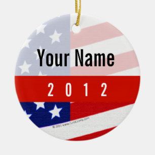 Bold USA Theme, Custom Personalized Design Ceramic Ornament
