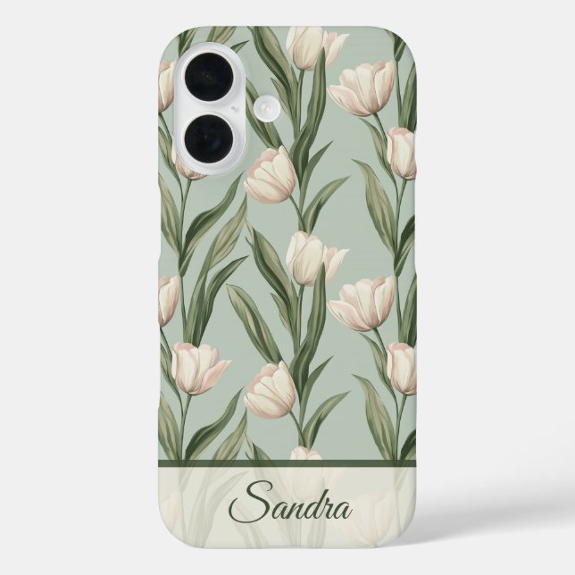 Bold Valentine Gift Tulip Flower Name Case-Mate iPhone Case (Back)