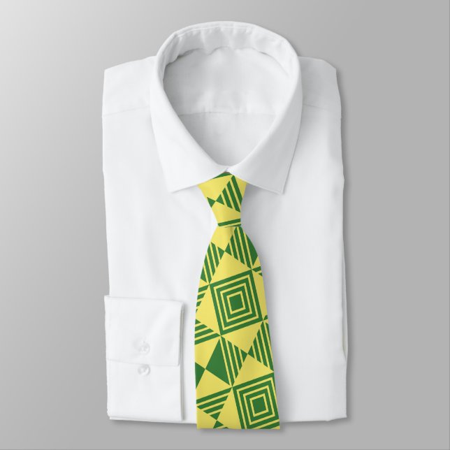 Bold Valentine Gifts For Men Modern Geometric  Tie (Tied)